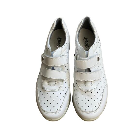 IMAC Made in Italy White Leather Sneakers Double Cross Straps Women’s 10 - Picture 2 of 8